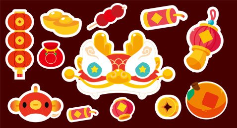春节矢量插画元素素材
