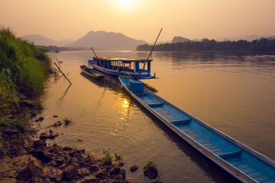 老挝 万象 湄公河 