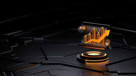 深色科技感报表图表分析B端智能黑橙色