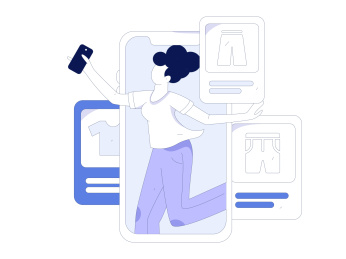 网红直播带货矢量互联网手绘插画