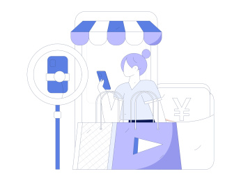 网红直播带货矢量互联网手绘插画