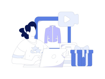 网红直播带货矢量互联网手绘插画