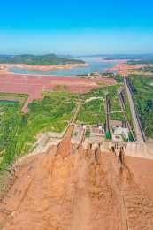 中国河南洛阳市济源市黄河小浪底水库排沙