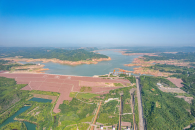 中国河南洛阳市济源市黄河小浪底水库排沙