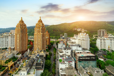 云南西双版纳傣族风格特色建筑