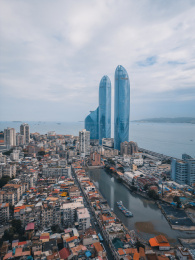 航拍中国厦门沙坡尾