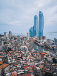 航拍中国厦门沙坡尾