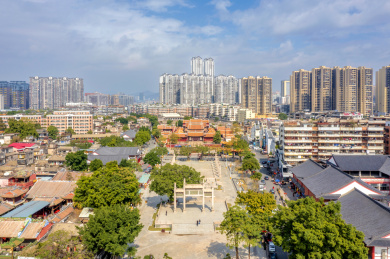 中国广东揭阳学宫航拍风光