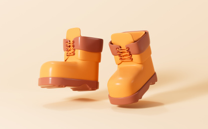 卡通靴子登山靴3D渲染