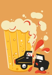喝酒不开车拒绝酒驾卡通插画