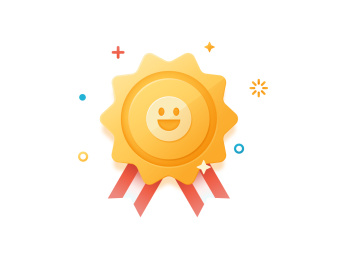 目标达成任务完成激励鼓励金牌奖章矢量插画