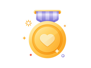 目标达成任务完成激励鼓励金牌奖牌矢量插画