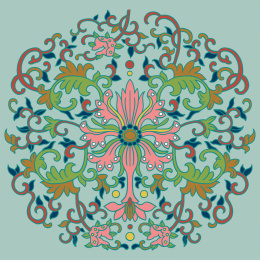 中国传统绿色缠枝花纹