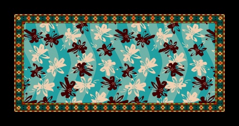 数码丝网印刷-围巾中东风格丝巾