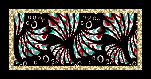 数码丝网印刷-围巾中东风格丝巾