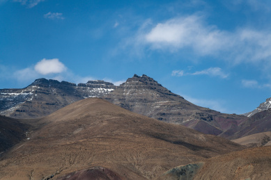 中国冈底斯山脉山峰尖尖的山逢