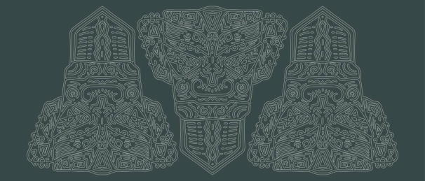 三星堆矢量面具花纹