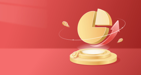 金融经济财富饼状图和箭头立体图标矢量插图