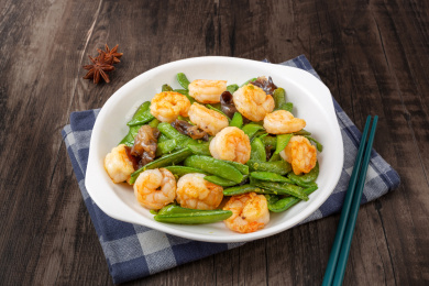 甜豆炒虾仁