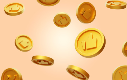 网络社交在线反馈点赞金币3D