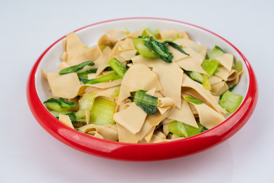 豆皮炒油菜  