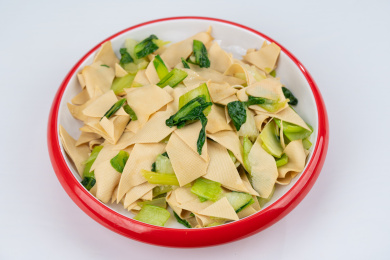 豆皮炒油菜  