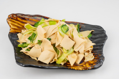 豆皮炒油菜  