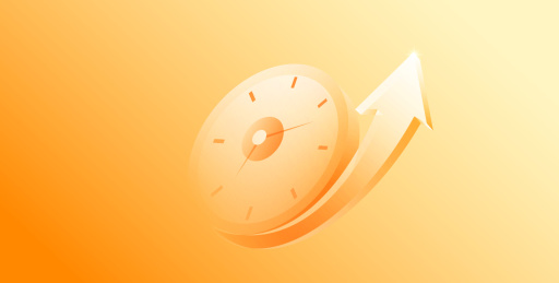 金融时间时钟表矢量橙色插图