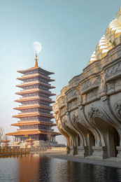 月下佛顶塔