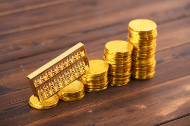 上涨的金币和金算盘