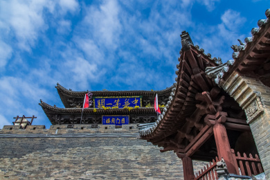 中国山西省代县雁门关长城中华第一关建筑