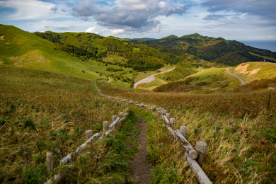 亚洲日本北海道礼文岛的桃岩徒步道