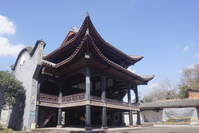 四川成都洛带古镇川北会馆乐楼戏台