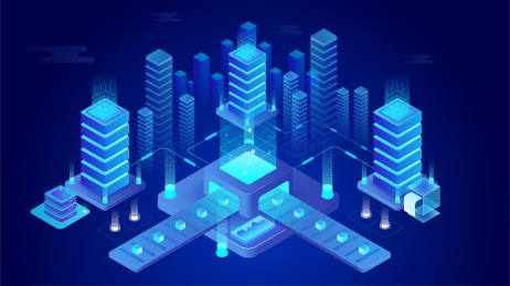 蓝色科技办公研发插图