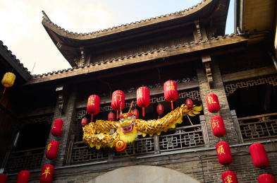 武汉汉口里龙年春节明清古建筑
