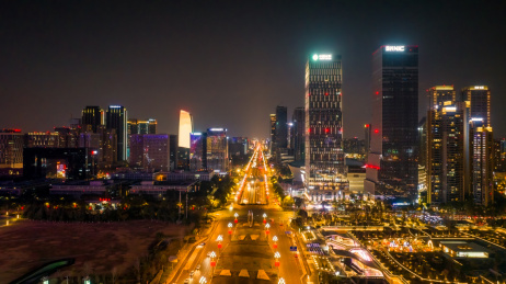 成都招商大魔方夜景