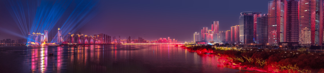 龙年春晚长沙分会场夜景全景