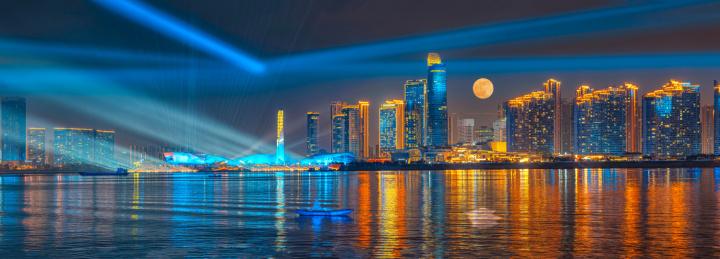 龙年春晚长沙分会场夜景全景