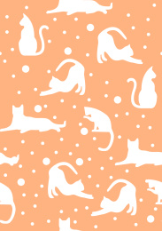 猫咪桔色点点印花