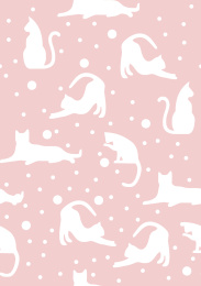 猫咪粉色点点印花