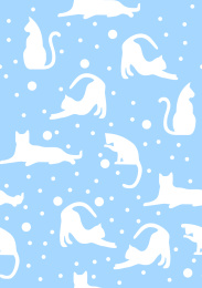 猫咪蓝色点点印花