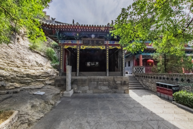 中国山西省阳泉市娘子关景区水鉴台园林建筑