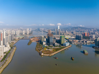 中国广东珠澳跨境工业区航拍