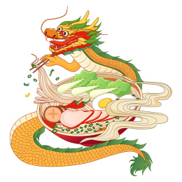 国潮二月二龙抬头吃龙食