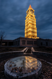 赣州市和谐钟塔亮灯夜景