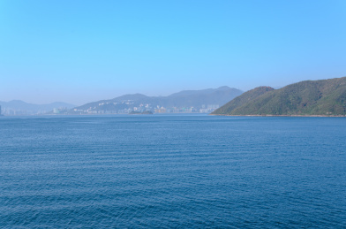 中国香港大埔大美督海湾山岛自然风光全景