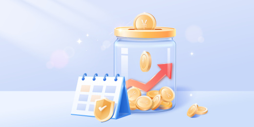 存钱罐里的金币和日历