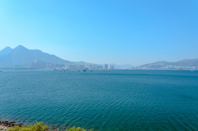 中国香港大埔大美督海湾海岛海景自然风光