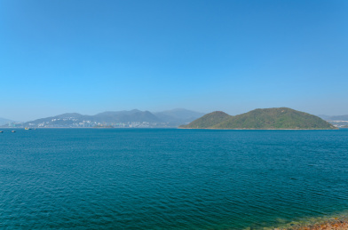 中国香港大埔大美督海湾海岛海景自然风光