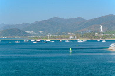 中国香港大埔大美督海湾海港码头游船游艇